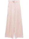 Zimmermann Pink Silk Tuck Pants In Neutrals