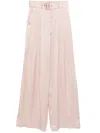 Zimmermann Pink Silk Tuck Pants In Pink & Purple