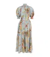 Zimmermann Women Aqua Palm Floral Habotai Silk Ascension Maxi Dress In Blue