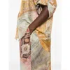Zimmermann Womens Ombre Multi Tallow Relaxed-fit Silk Trousers Xs