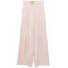 Zimmermann Pink Silk Tuck Pants