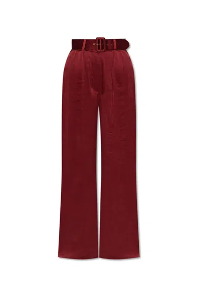 Zimmermann Silk Pants In Burgundy