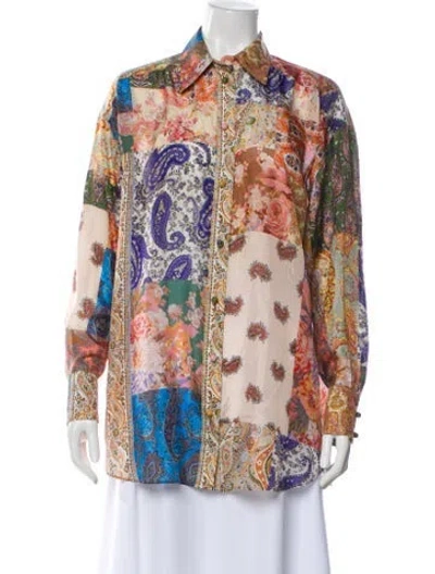 Pre-owned Zimmermann Silk Patterned Blouse In Multi