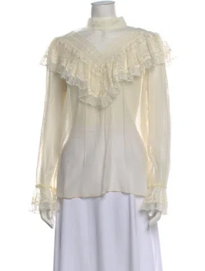Pre-owned Zimmermann Silk Patterned Blouse In Neutral