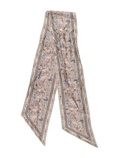Pre-owned Zimmermann Silk Patterned Scarf In Neutrals