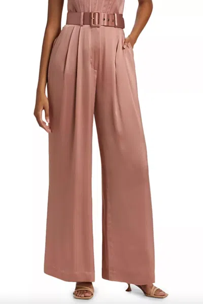 Zimmermann Silk Pintuck Pant In Blush In Brown
