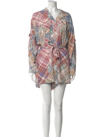Pre-owned Zimmermann Silk Plaid Print Jumpsuit