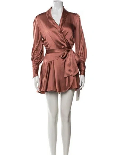 Pre-owned Zimmermann Silk Pleated Accents Robe In Pink