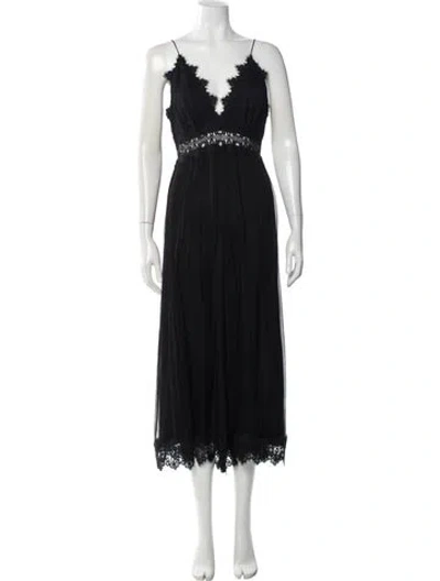 Pre-owned Zimmermann Silk Plunge Neckline Jumpsuit In Gray