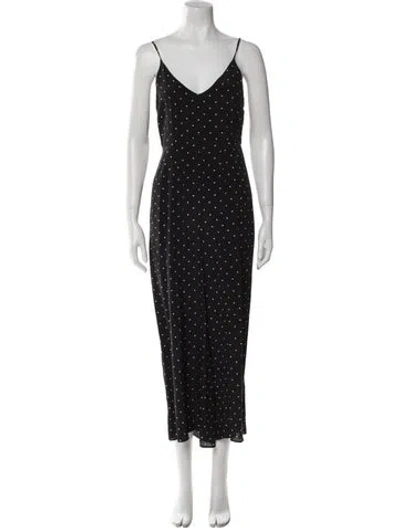 Pre-owned Zimmermann Silk Polka Dot Print Jumpsuit In Black