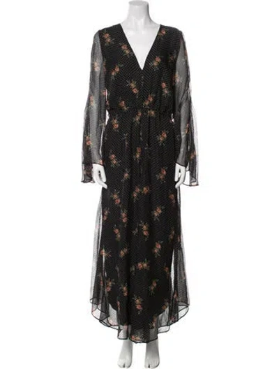 Pre-owned Zimmermann Silk Polka Dot Print Jumpsuit In Black