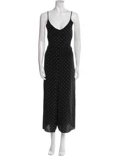 Pre-owned Zimmermann Silk Polka Dot Print Jumpsuit In Black