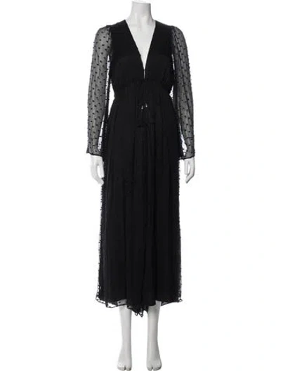 Pre-owned Zimmermann Silk Polka Dot Print Jumpsuit In Black