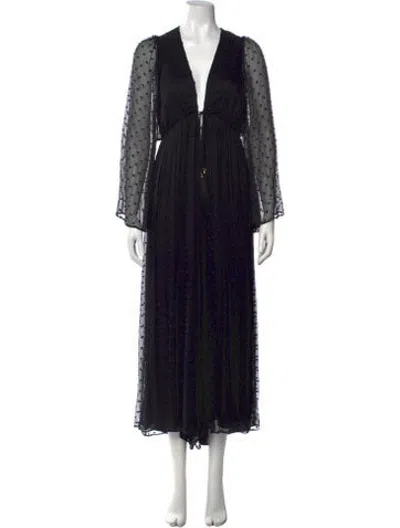 Pre-owned Zimmermann Silk Polka Dot Print Jumpsuit In Black