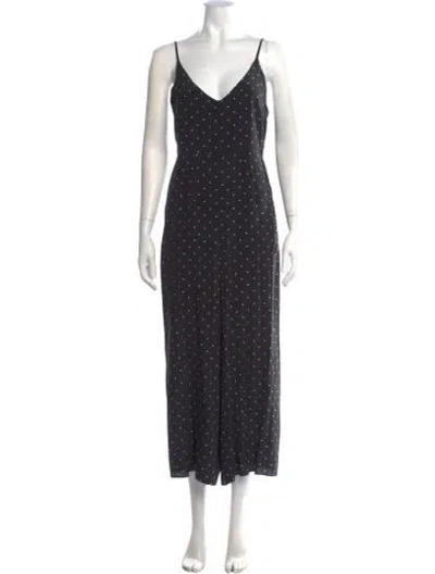 Pre-owned Zimmermann Silk Polka Dot Print Jumpsuit In Black/white