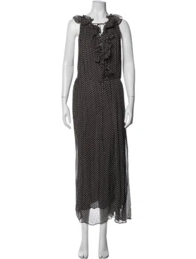 Pre-owned Zimmermann Silk Polka Dot Print Jumpsuit In Brown