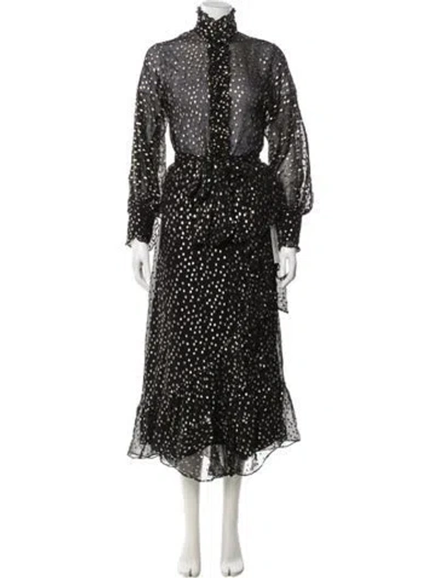 Pre-owned Zimmermann Silk Polka Dot Print Skirt Set In Multi