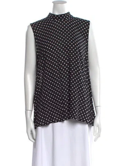 Pre-owned Zimmermann Silk Polka Dot Print Top In Black