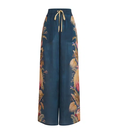 ZIMMERMANN SILK PRINTED ASCENSION TROUSERS