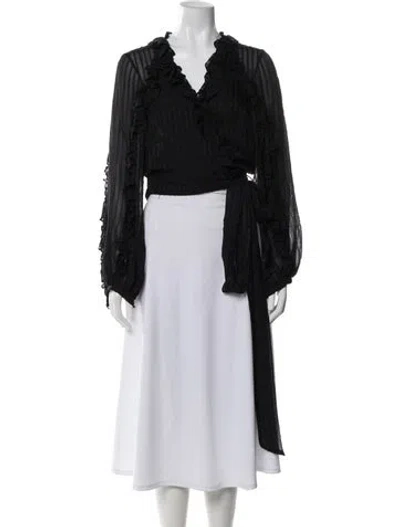 Pre-owned Zimmermann Silk Printed Blouse In Black