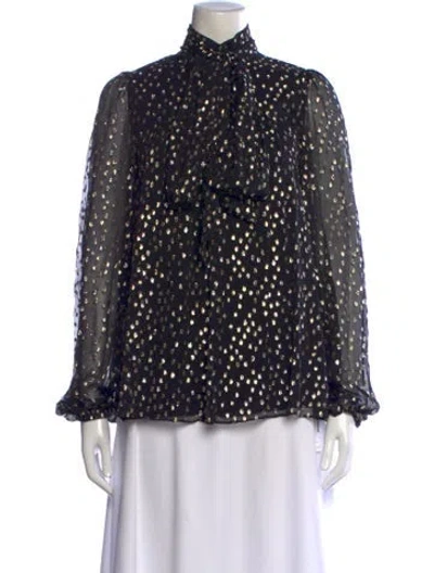 Pre-owned Zimmermann Silk Printed Blouse In Black