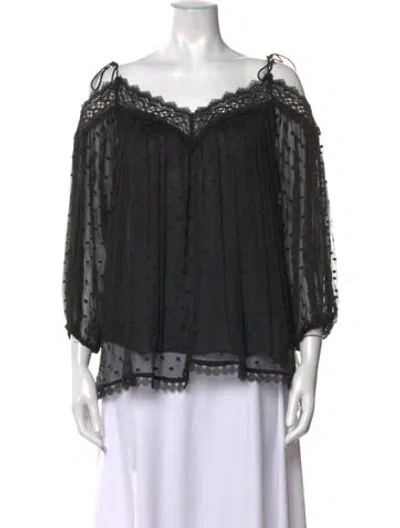 Pre-owned Zimmermann Silk Printed Blouse In Black