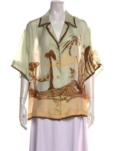 Pre-owned Zimmermann Silk Printed Blouse In Multicolor