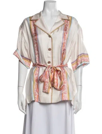 Pre-owned Zimmermann Silk Printed Blouse In Multicolor