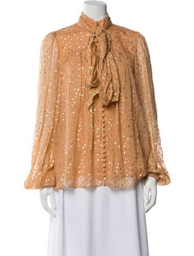 Pre-owned Zimmermann Silk Printed Blouse In Neutral