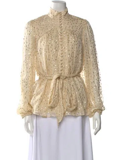 Pre-owned Zimmermann Silk Printed Blouse In Neutral