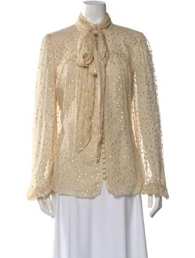 Pre-owned Zimmermann Silk Printed Blouse In Neutral