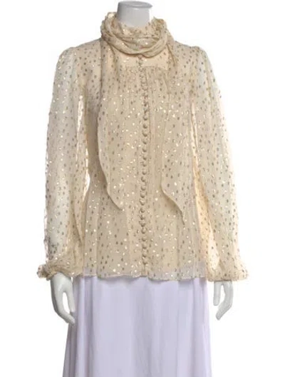 Pre-owned Zimmermann Silk Printed Blouse In Neutral