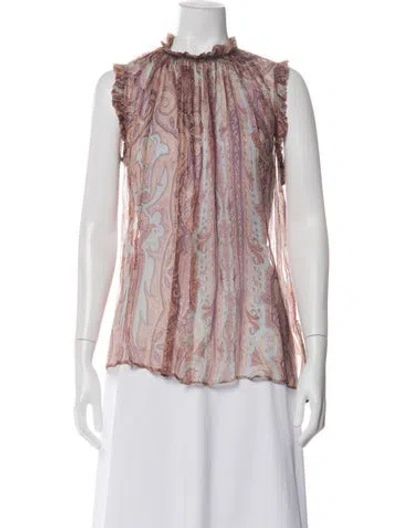 Pre-owned Zimmermann Silk Printed Blouse In Neutral