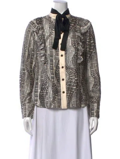 Pre-owned Zimmermann Silk Printed Blouse In Neutral