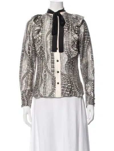 Pre-owned Zimmermann Silk Printed Blouse In Neutral