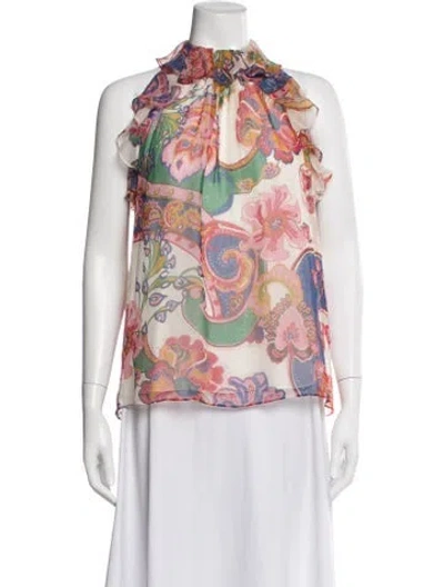 Pre-owned Zimmermann Silk Printed Blouse In Neutral