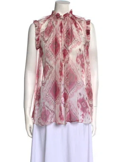 Pre-owned Zimmermann Silk Printed Blouse In Pink