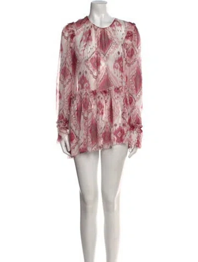 Pre-owned Zimmermann Silk Printed Blouse In Pink