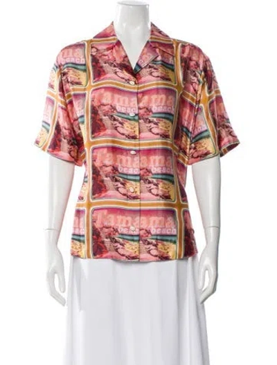 Pre-owned Zimmermann Silk Printed Blouse In Pink