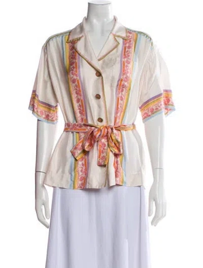 Pre-owned Zimmermann Silk Printed Blouse In Pink