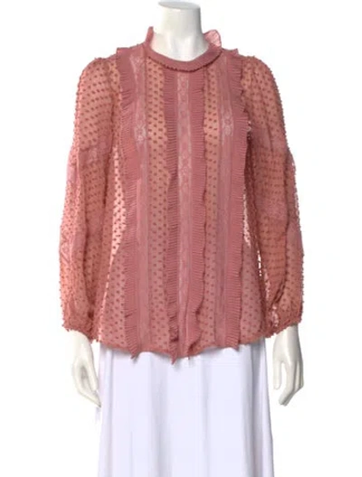 Pre-owned Zimmermann Silk Printed Blouse In Pink