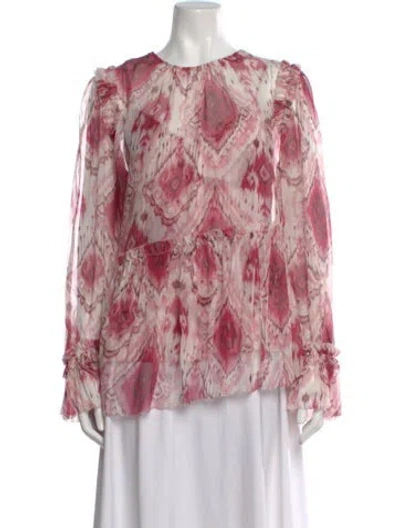 Pre-owned Zimmermann Silk Printed Blouse In Pink