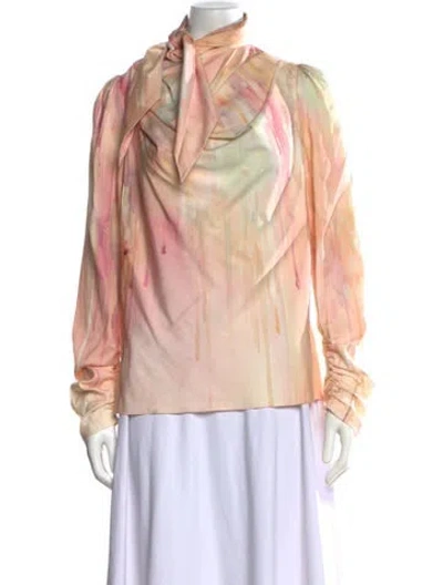 Pre-owned Zimmermann Silk Printed Blouse In Pink
