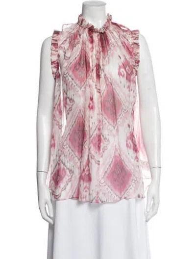 Pre-owned Zimmermann Silk Printed Blouse In Pink