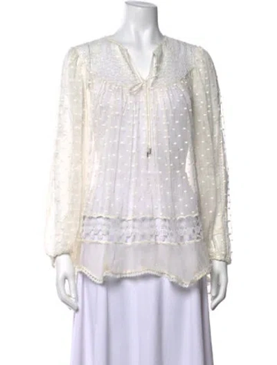 Pre-owned Zimmermann Silk Printed Blouse In White