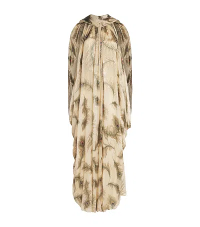 Zimmermann Silk Printed Burnout Halter Maxi Dress In Ivory