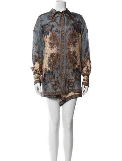 Pre-owned Zimmermann Silk Printed Dress Set In Neutral