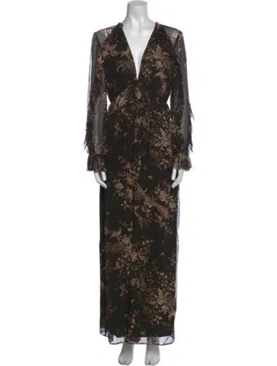 Pre-owned Zimmermann Silk Printed Jumpsuit In Black