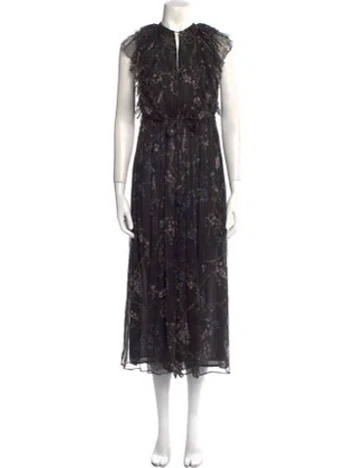 Pre-owned Zimmermann Silk Printed Jumpsuit In Black