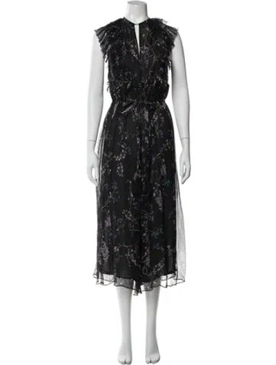 Pre-owned Zimmermann Silk Printed Jumpsuit In Black